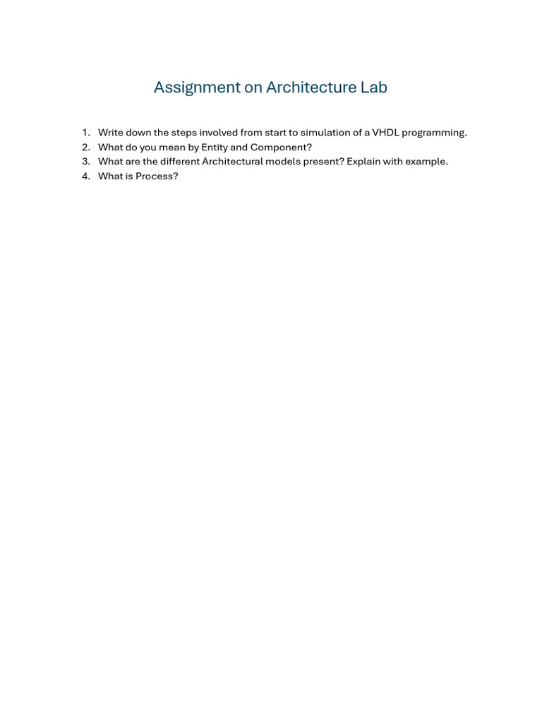 Assignment on Architecture Lab | PDF