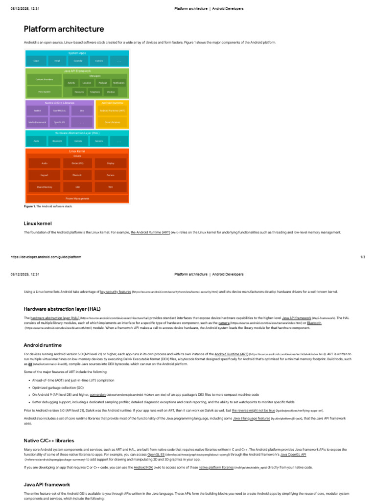 Unit 1 Android Platform Architecture - Android Developers | PDF ...