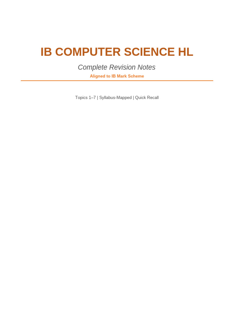 IB CS HL Revision Notes | PDF | Computer Network | Virtual Private Network