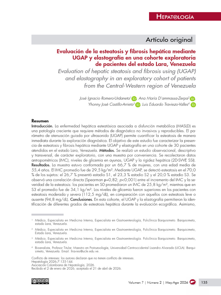 Evaluación de la esteatosis y fibrosis hepática mediante UGAP y ...