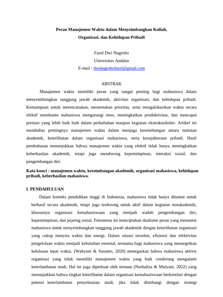 Artkel Fazel Dwi Nugroho 2510921003 | PDF