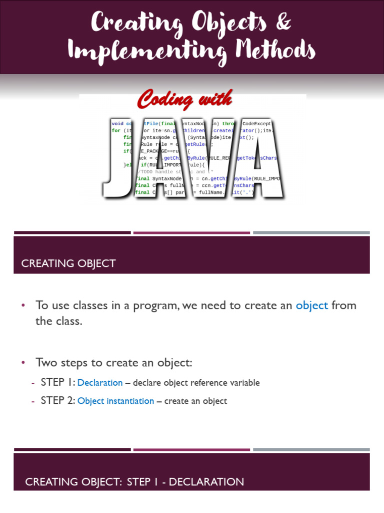 Week 3 - Creating Objects and Implementing Methods | PDF | Parameter ...