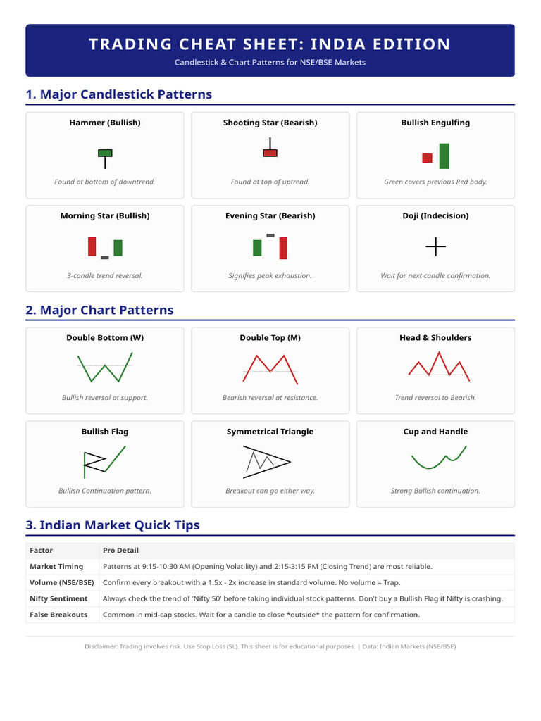 Trading Cheat Sheet India | PDF