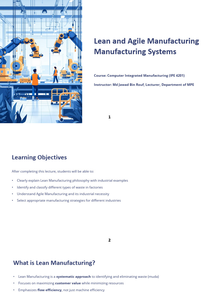 Lean and Agile Manufacturing Systems | PDF | Lean Manufacturing | Agile ...