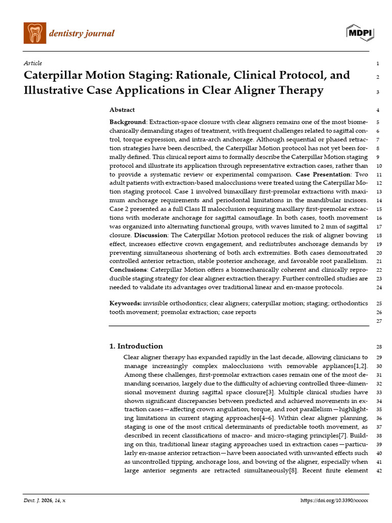 Caterpillar motion staging. Rationale, clinical protocol, and ...