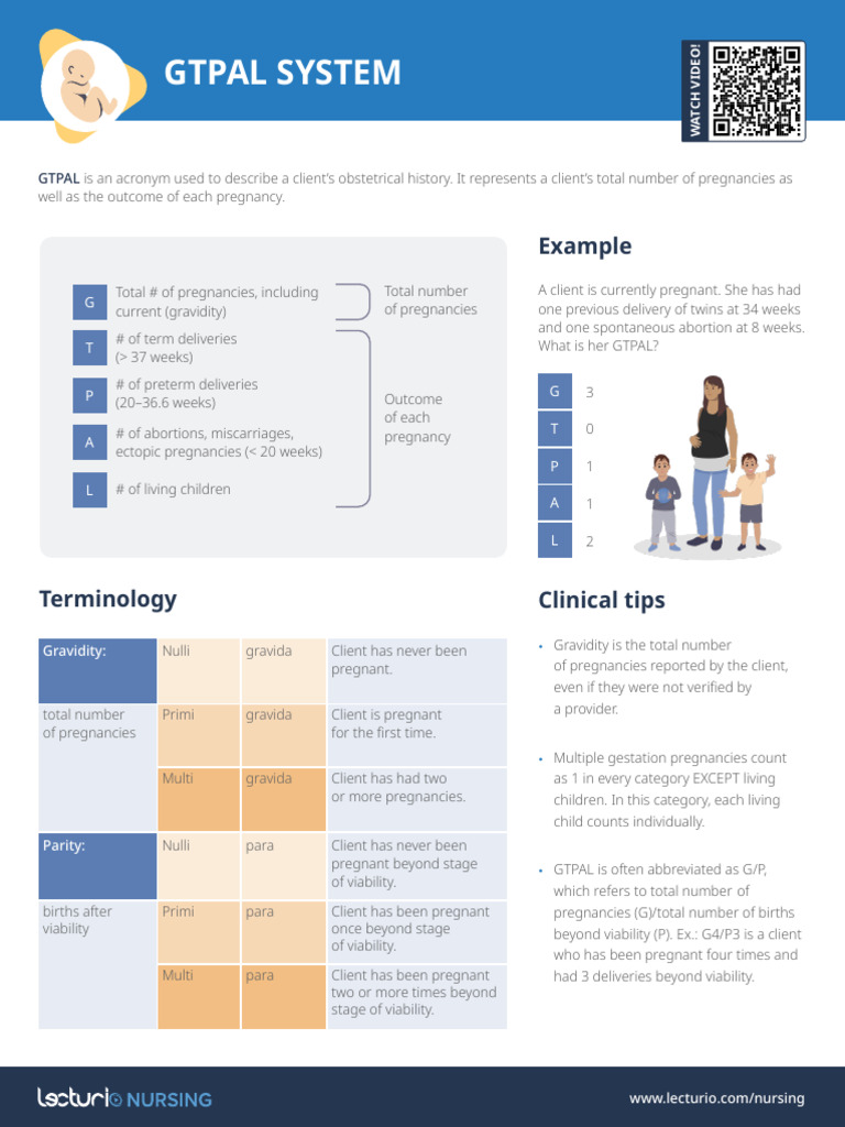 Review - Sheet - GTPAL - System - Nursing 2 | PDF | Pregnancy | Miscarriage