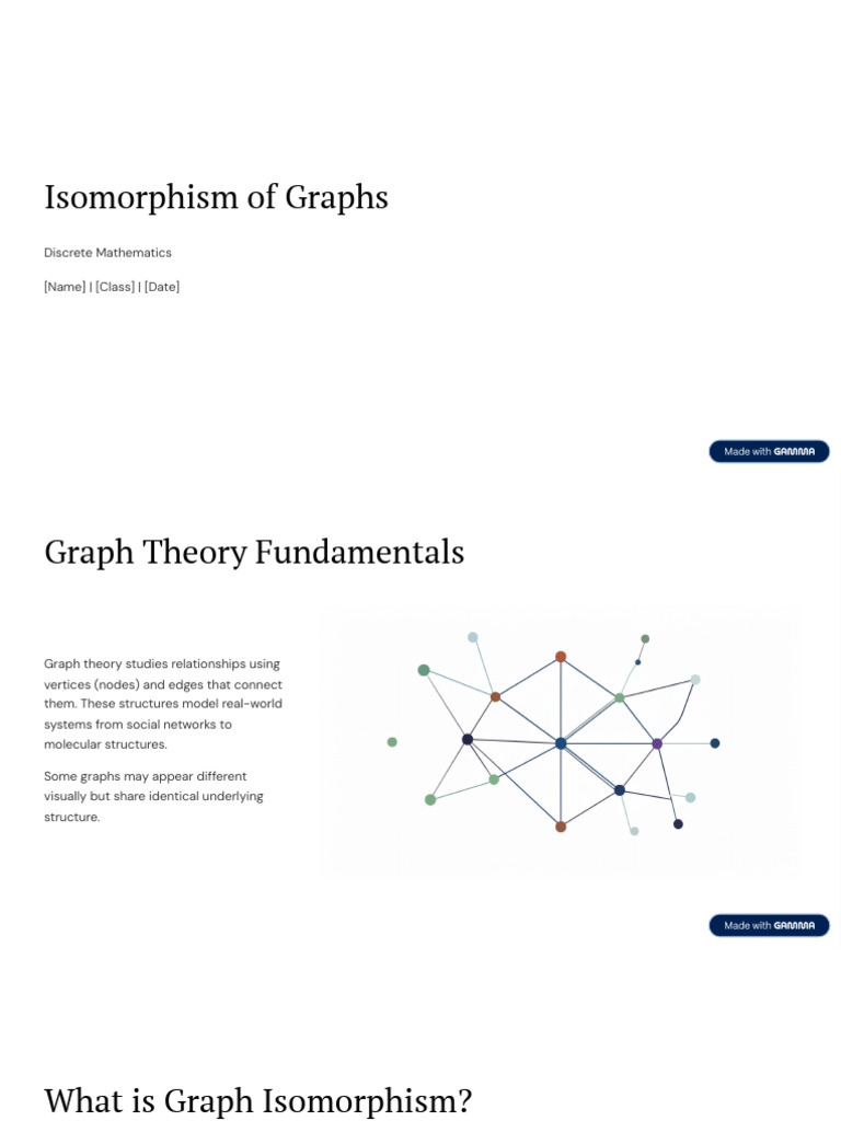 Isomorphism of Graphs (2) | PDF