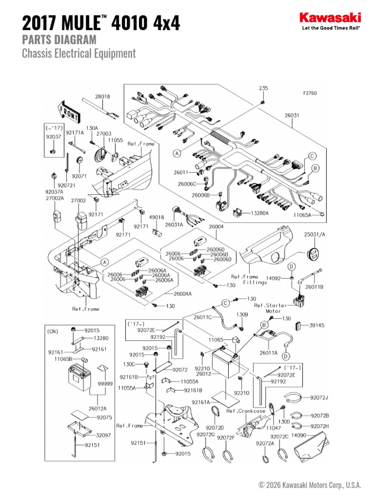 2017 MULE™ 4010 4x4 Chassis Electrical Equipment | PDF | Electrical ...
