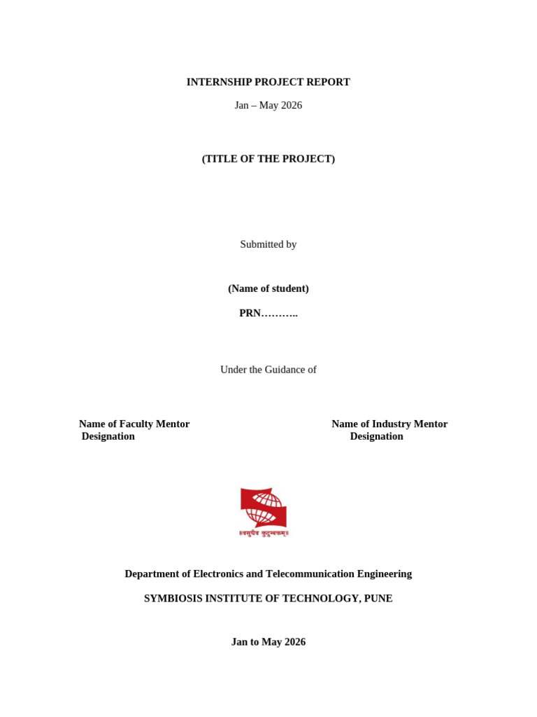 Internship Final Report Format | PDF