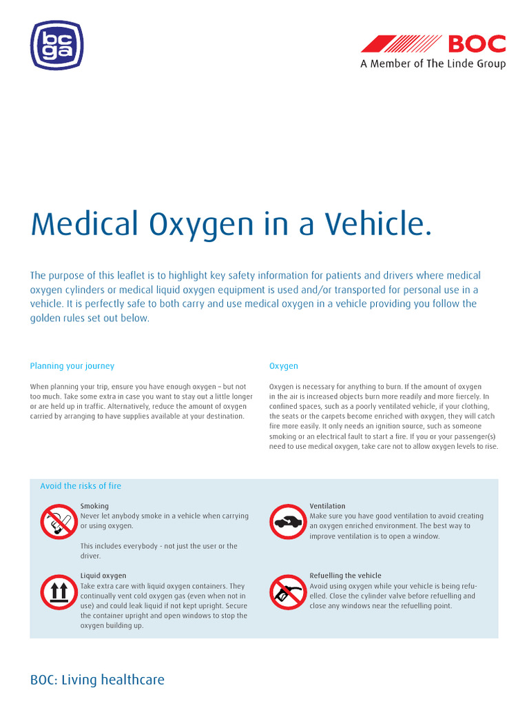 Medical Oxygen in A Vehicle | PDF | Oxygen | Ventilation (Architecture)
