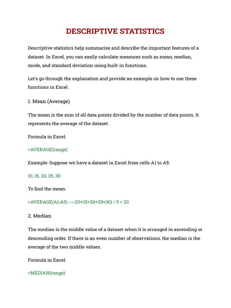 Descriptive Statistics | PDF | Standard Deviation | Linear Regression
