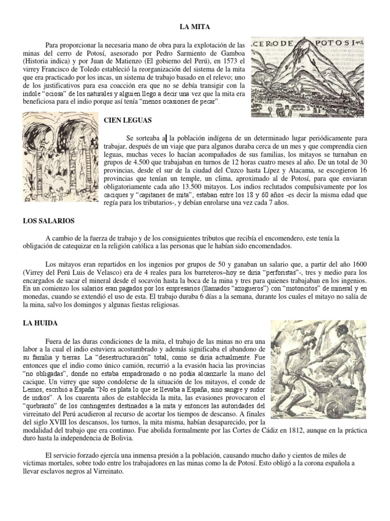 La Mita PDF Gente indígena Imperio español