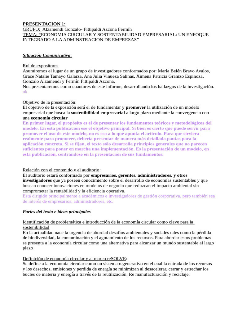 Economia Circular y Sostentabilidad Empresarial2 | PDF ...