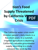 Nation's Food Supply Threatened by California Water Crisis