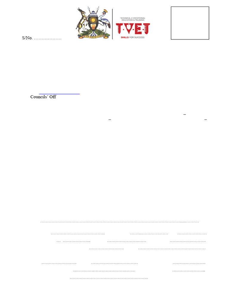 SDCs TVET Application Form 2025 | PDF | Vocational Education | Identity ...