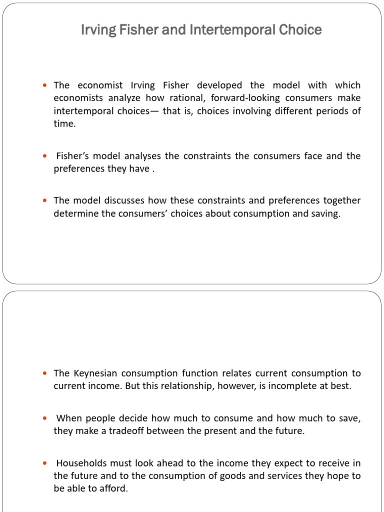 Intertemporal Choice and Fisher's IC | PDF | Consumption (Economics ...