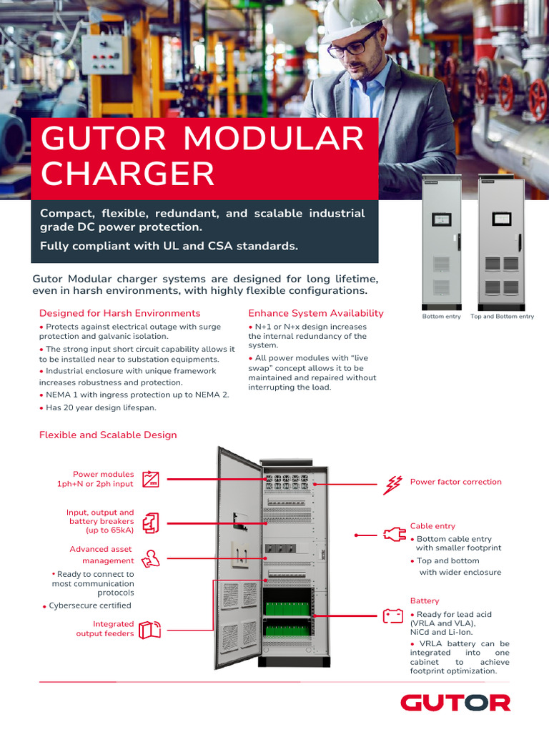 Gutor Modular DC Charger - Product Brochure | PDF | Battery Charger ...