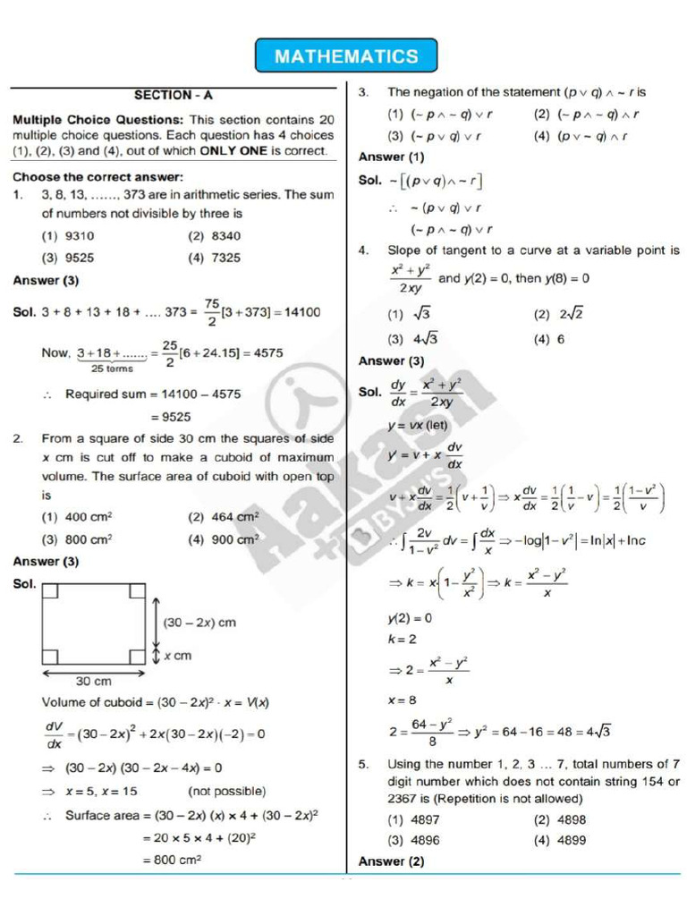 Mathematics Iit Jee 2 | PDF