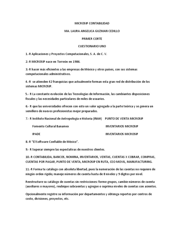 Microsip Contabilidad 2 | PDF