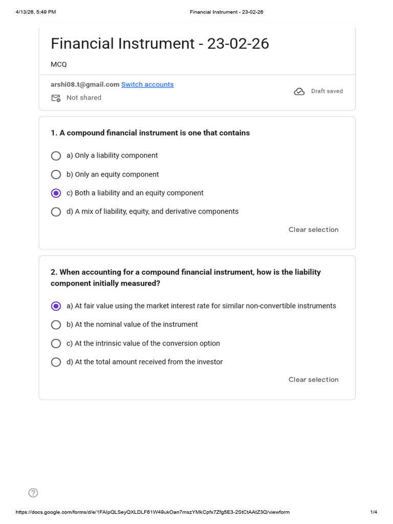 Financial Instrument - 23-02-26 | PDF | Equity (Finance) | Preferred Stock