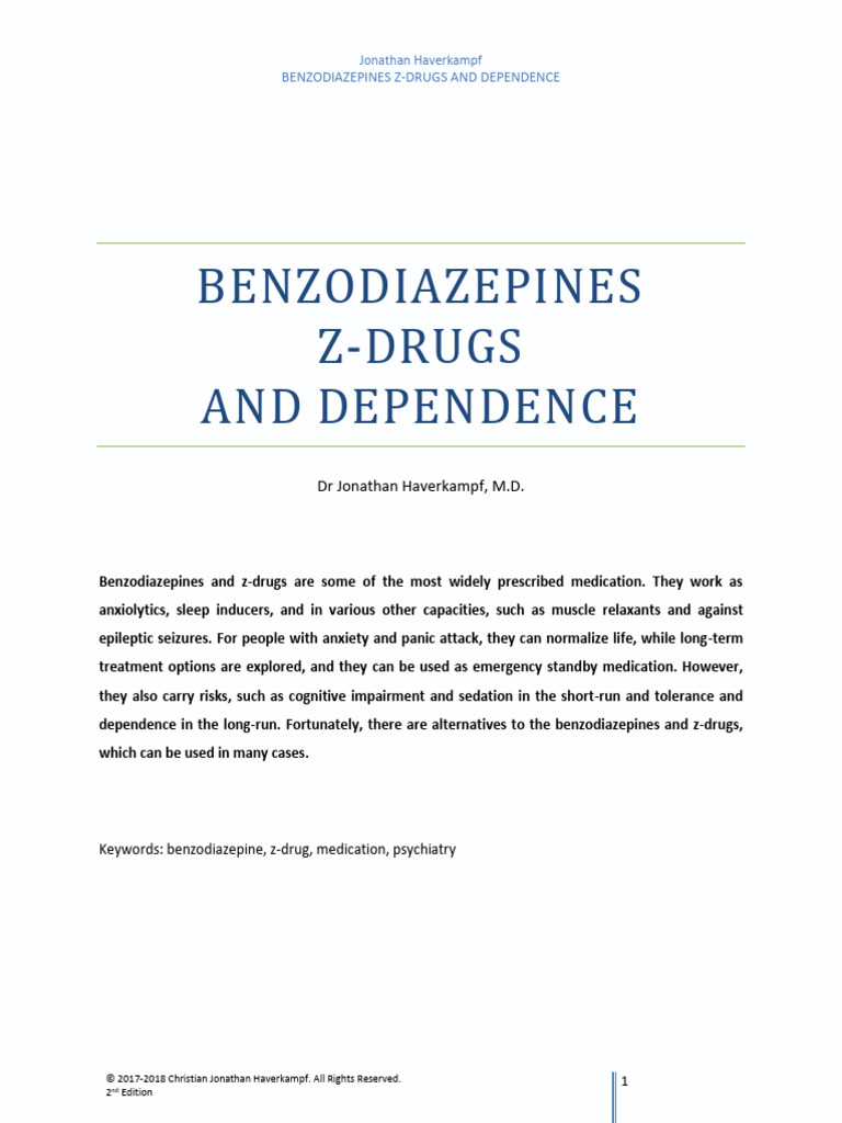 Benzodiazepines Z Drugs and Dependence 2 Christian Jonathan Haverkampf ...