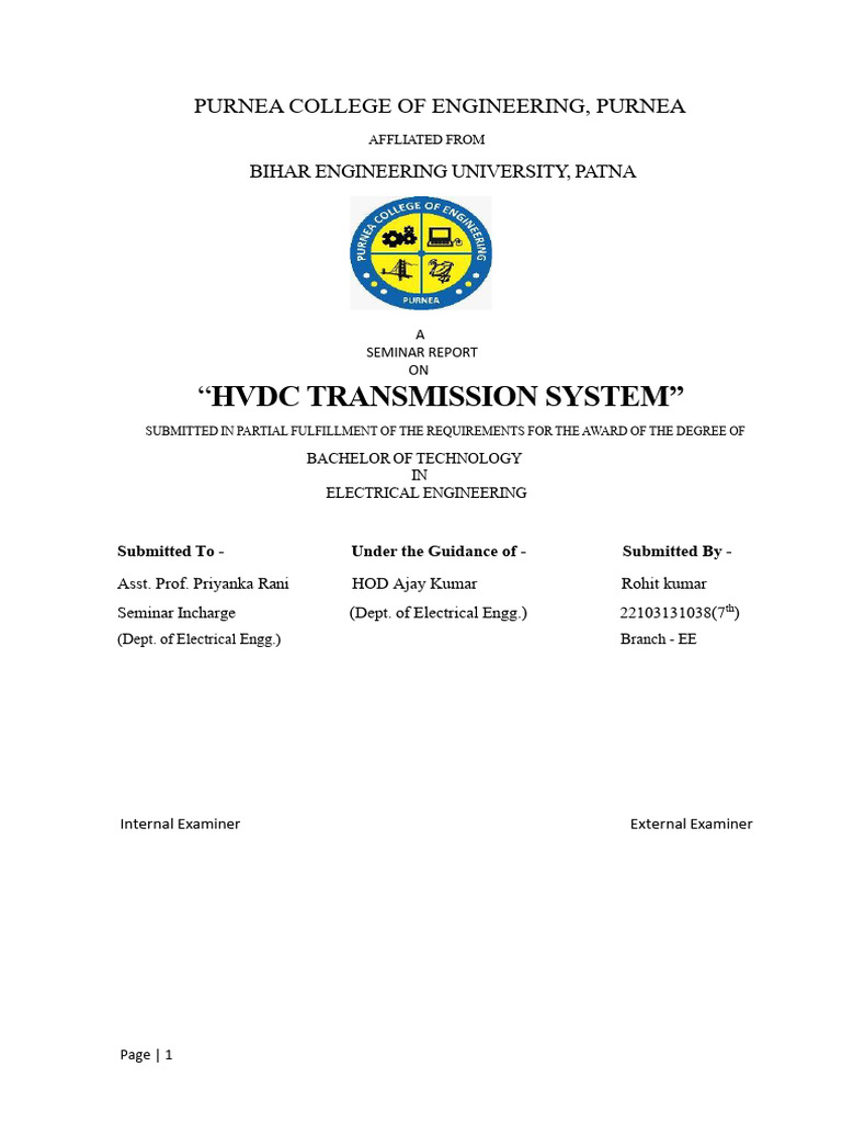 Hvdc Report | PDF | High Voltage Direct Current | Electric Power ...