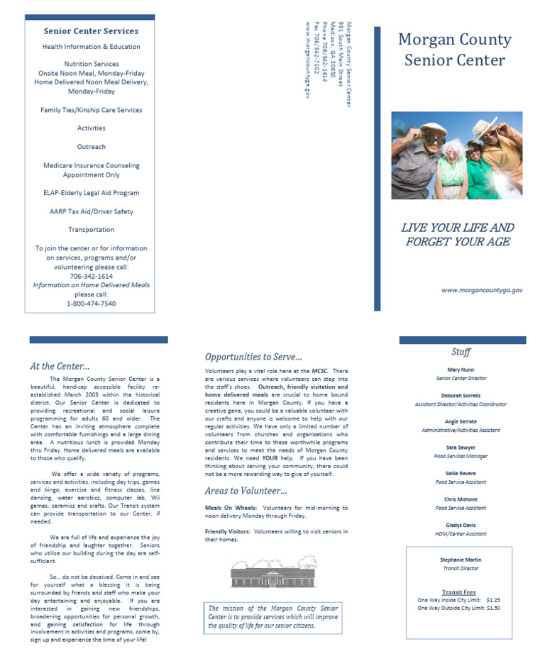 Senior Center Brochure 2019-2 | PDF
