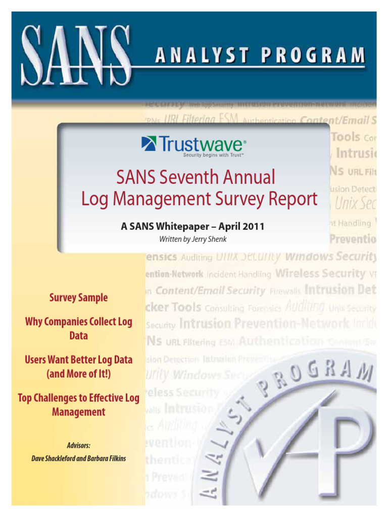 SANS_Log_Management_Survey_2011_TW | PDF | Computer Security | Security