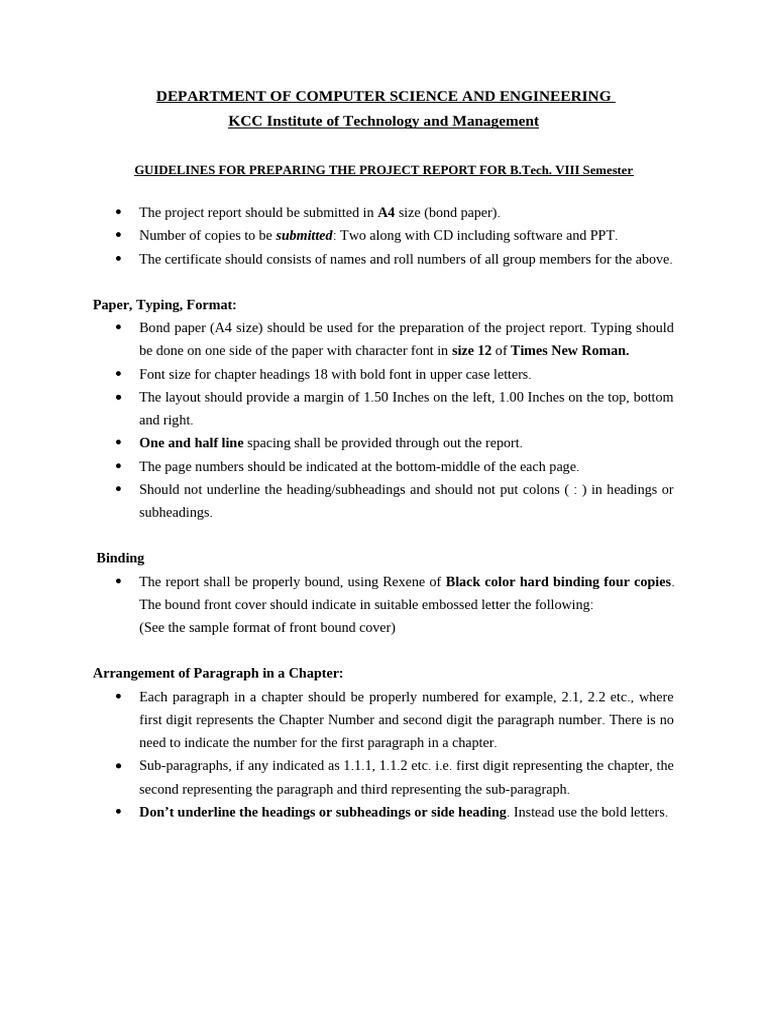 Project Report Guidelines | PDF