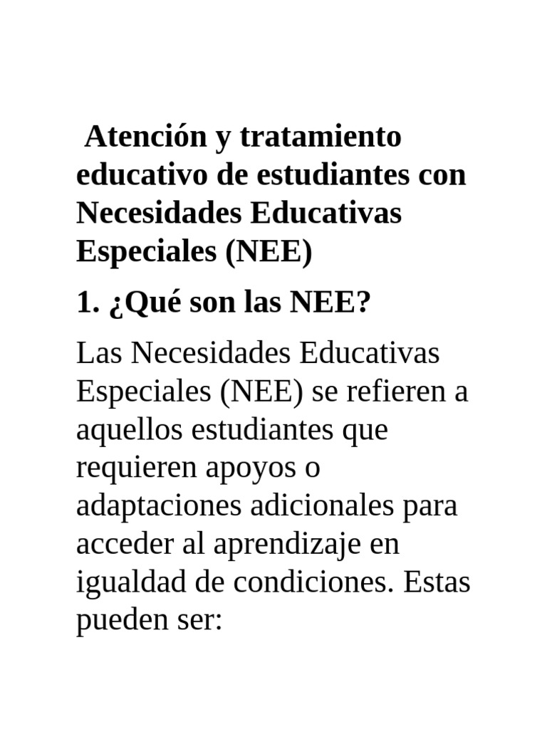 estudiantes con nee | PDF | Aprendizaje | Evaluación
