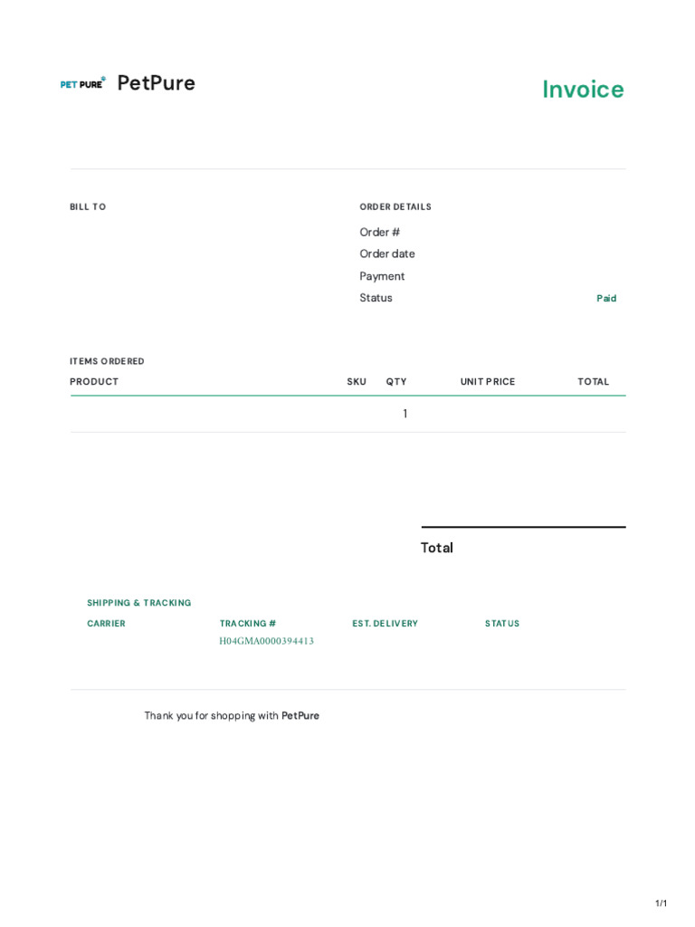 PP Order # 1283 - Invoice | PDF
