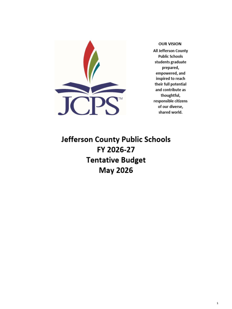 JCPS FY27 Tentative Budget Report | PDF | Cost Of Living | Taxes