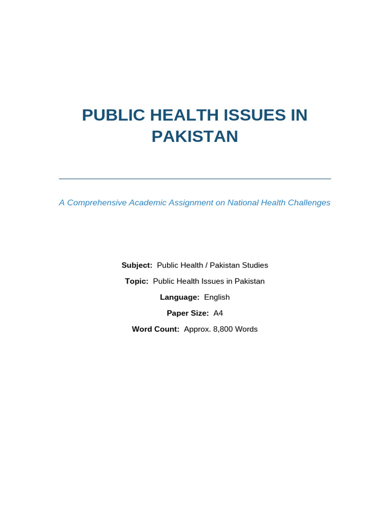 Public_Health_Issues_in_Pakistan | PDF | Malnutrition | Tuberculosis