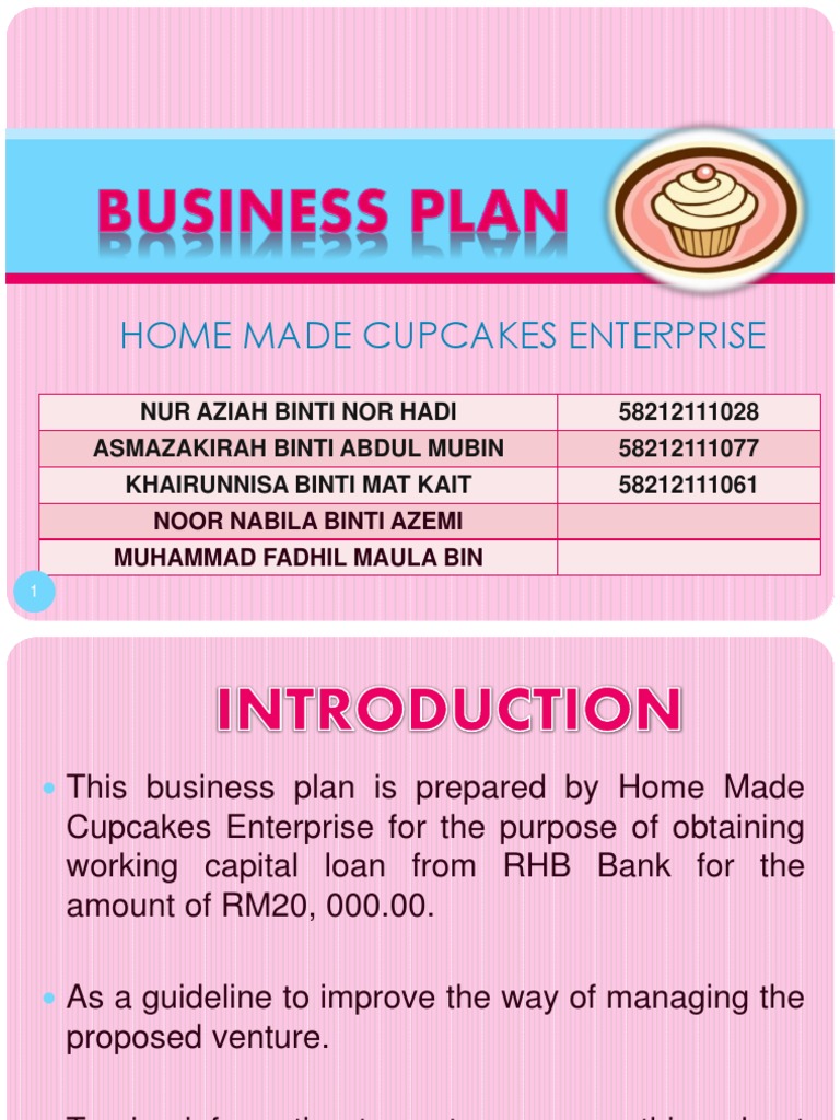 business plan for selling muffins