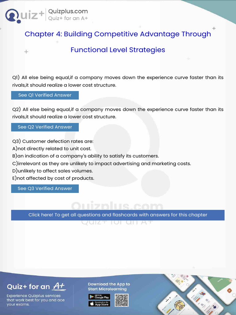 All Else Being Equalif a Company Moves Down the Experience Curve Faster ...