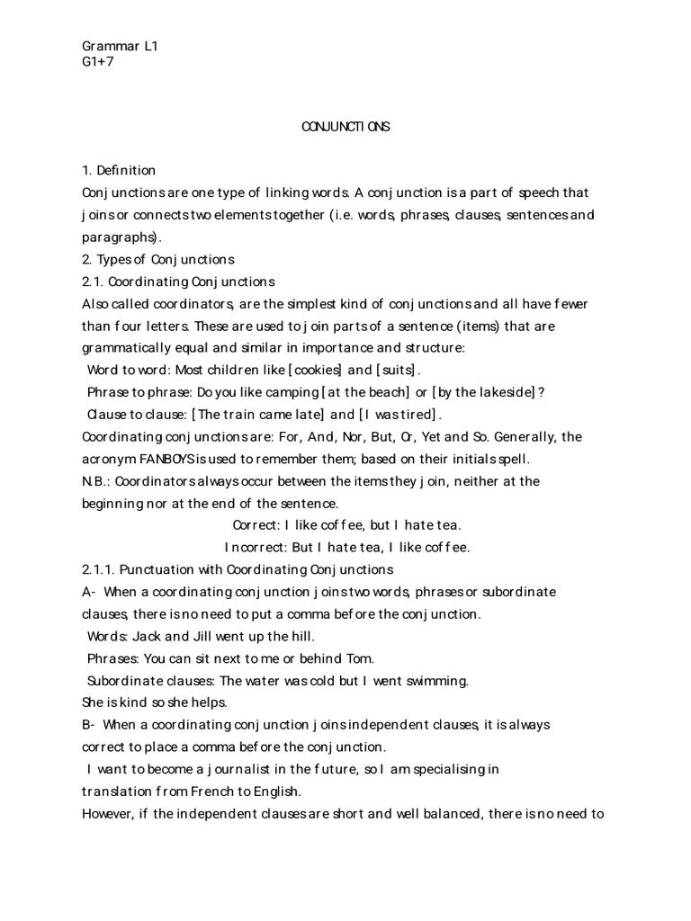 CONJUNCTIONS(1) | PDF | Semantics | English Grammar