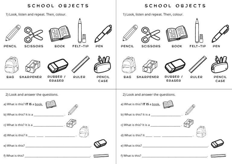 4to School Objects | PDF