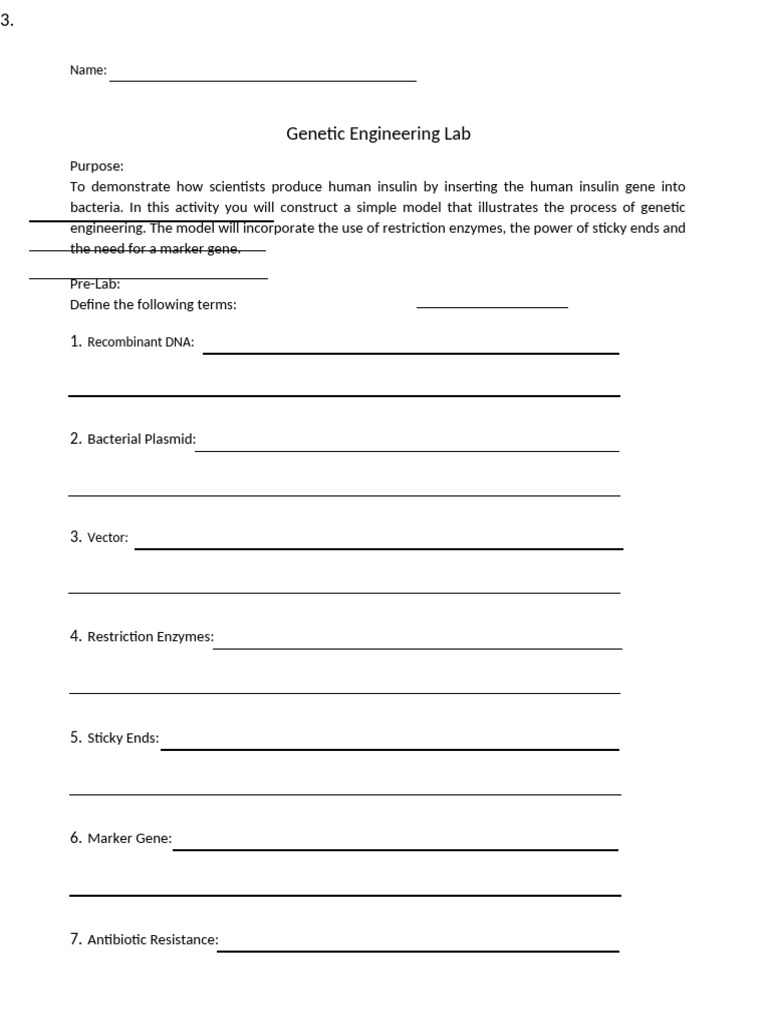 Genetic_Engineering_lab_202021 (2) | PDF | Recombinant Dna | Plasmid