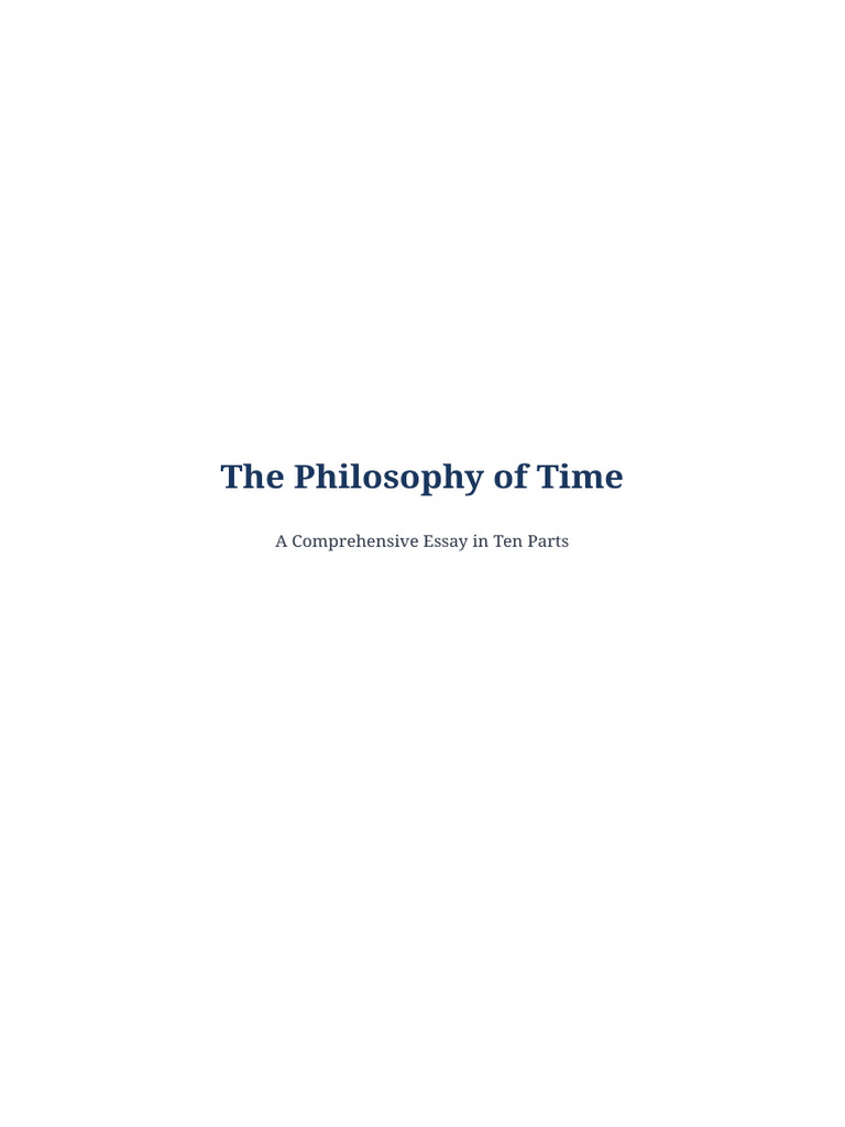 The Philosophy of Time | PDF
