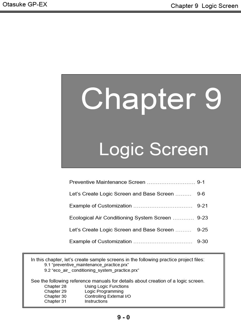 ENG Chapter9 Logic Screen | PDF | Programmable Logic Controller | Computing