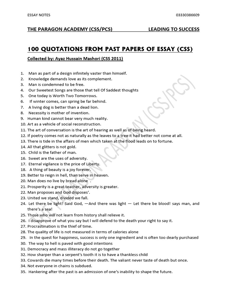 Essay Quotations | PDF