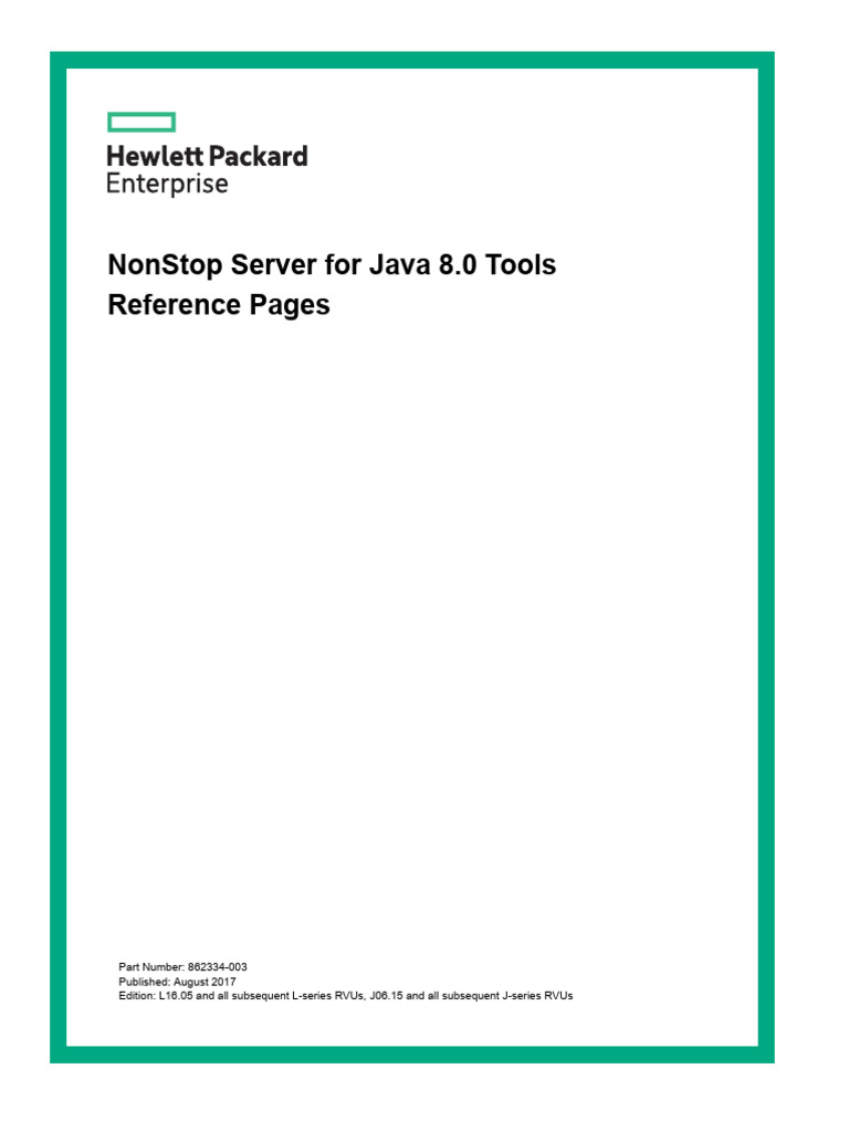 HPE_c05177409_NonStop Server for Java 8.0 Tools Reference Pages | PDF ...