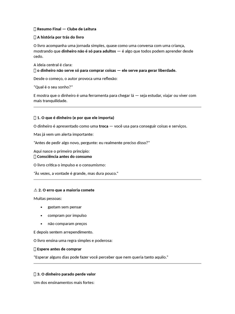 ? Resumo Final Como Cuidar Do Seu Dinheiro | PDF | Dinheiro | Economias
