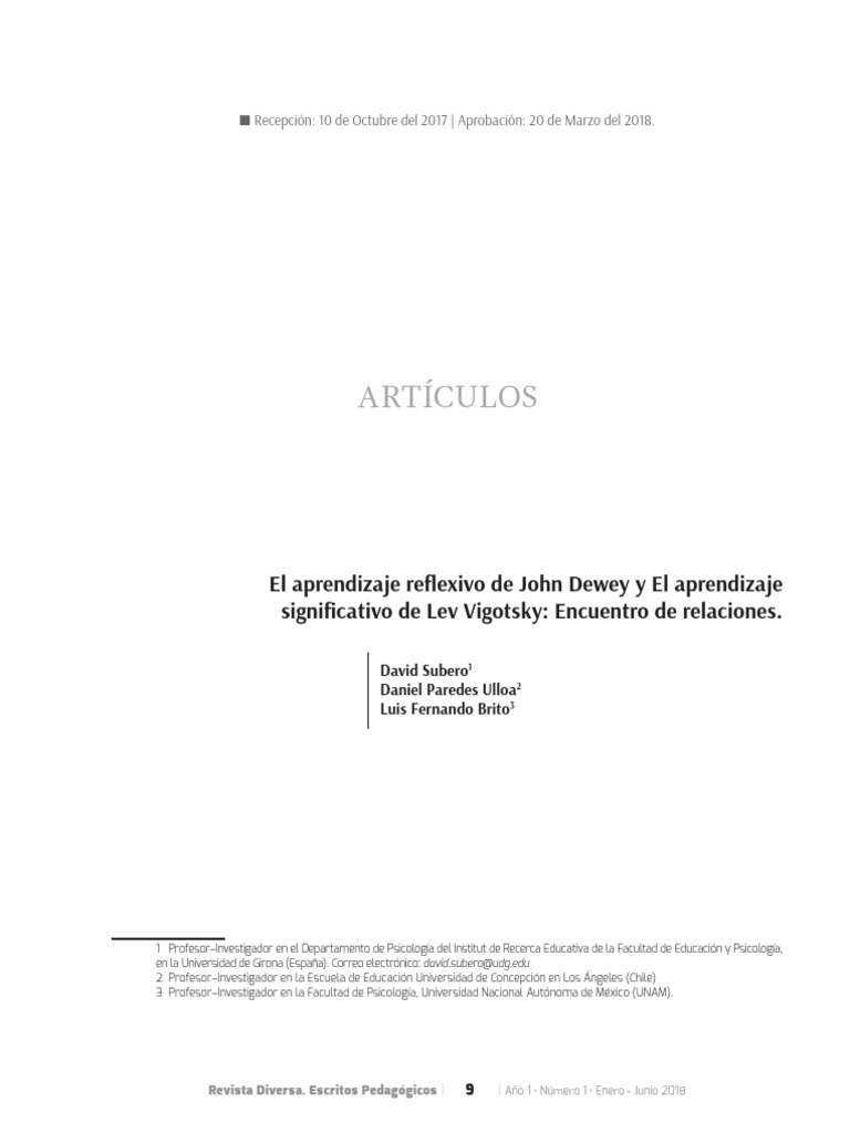 El Aprendizaje Reflexivo de John Dewey y | PDF | John Dewey | Aprendizaje