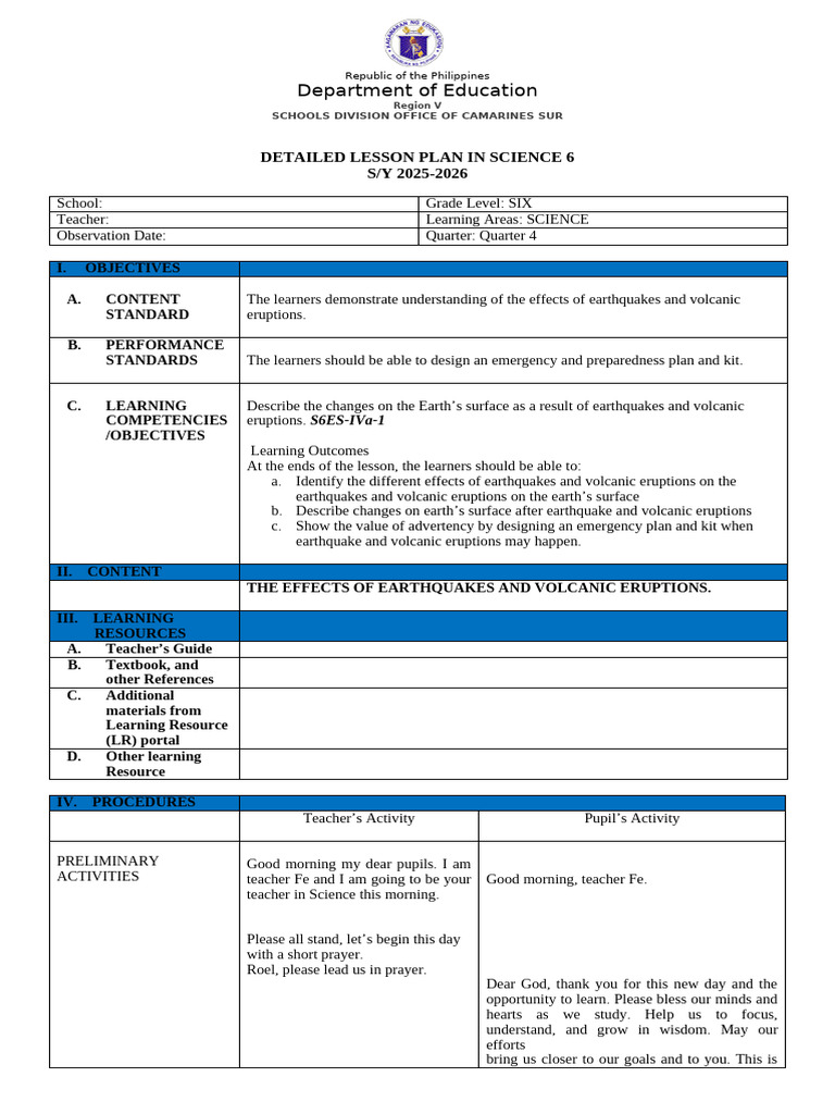 Detailed Lesson Plan in English 3 | PDF | Teachers | Learning