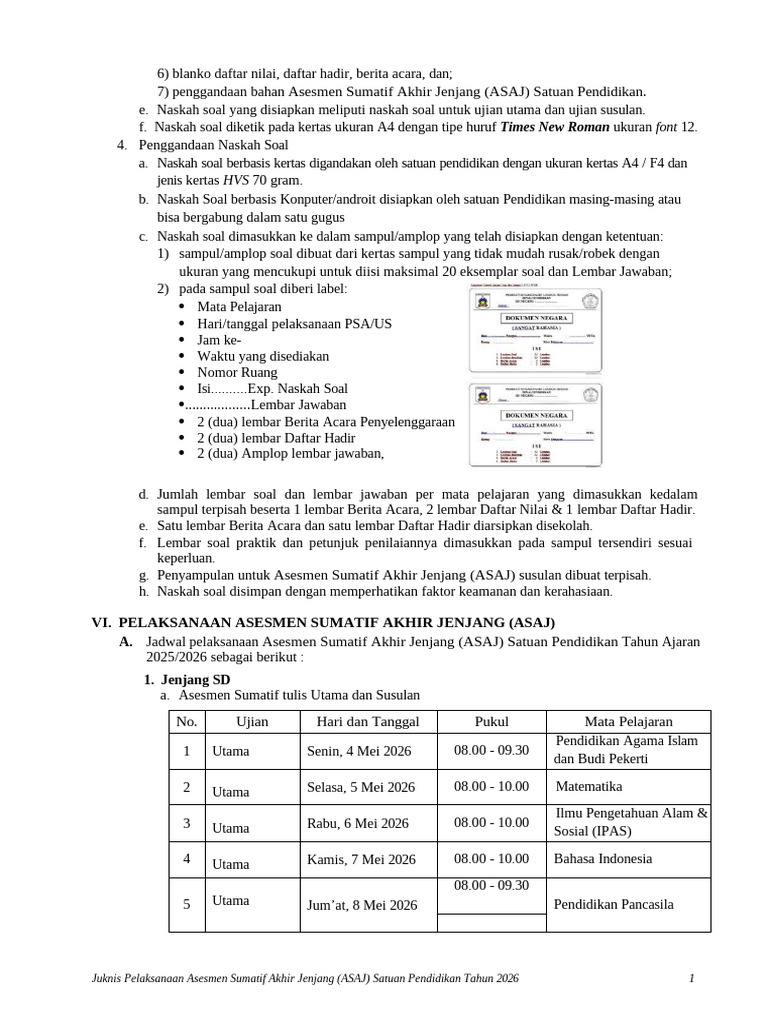 Jadwal Asaj 2024 | PDF