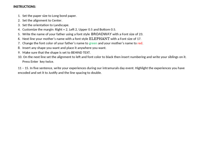 Instructions | PDF