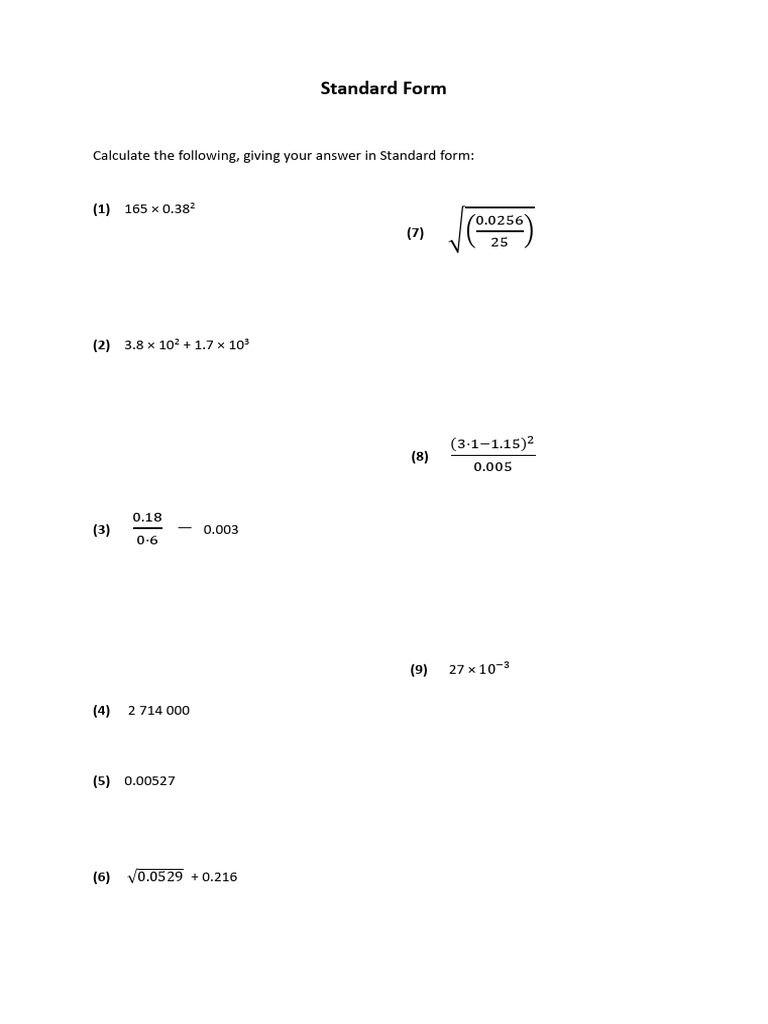 Standard Form | PDF