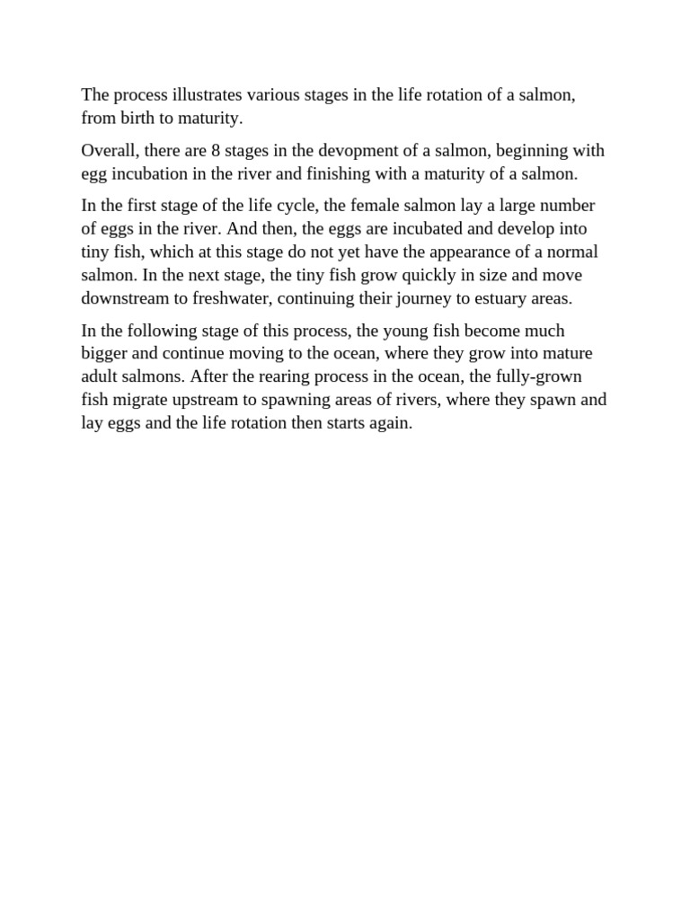Body 1 the Life Cycle of a Salmon | PDF