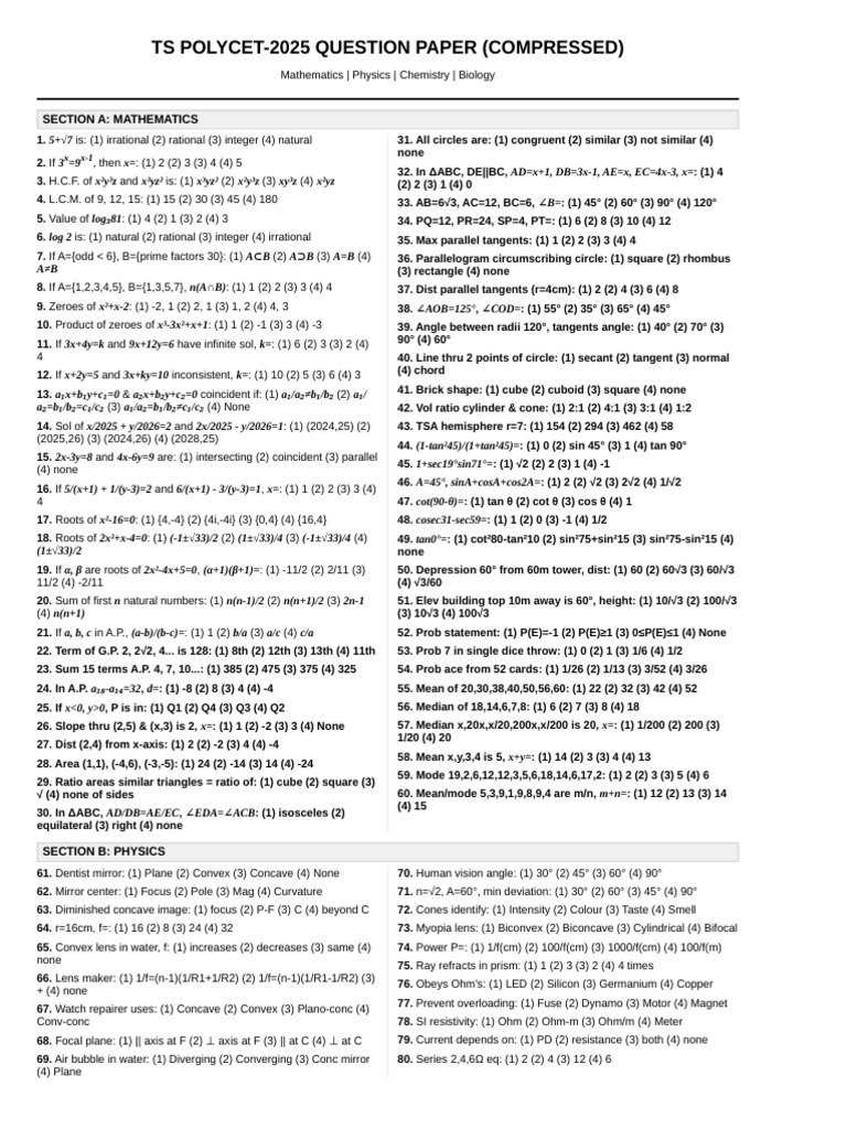 TS Polycet 2025 Compressed Copy | PDF | Electromagnetic Radiation ...